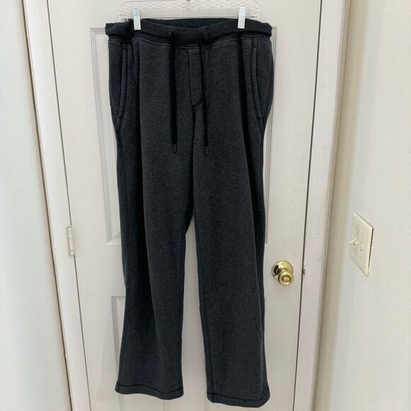 Lululemon Men’s Steady State Sweatpants Size Large Charcoal Gray Fleece Lined - Picture 1 of 6